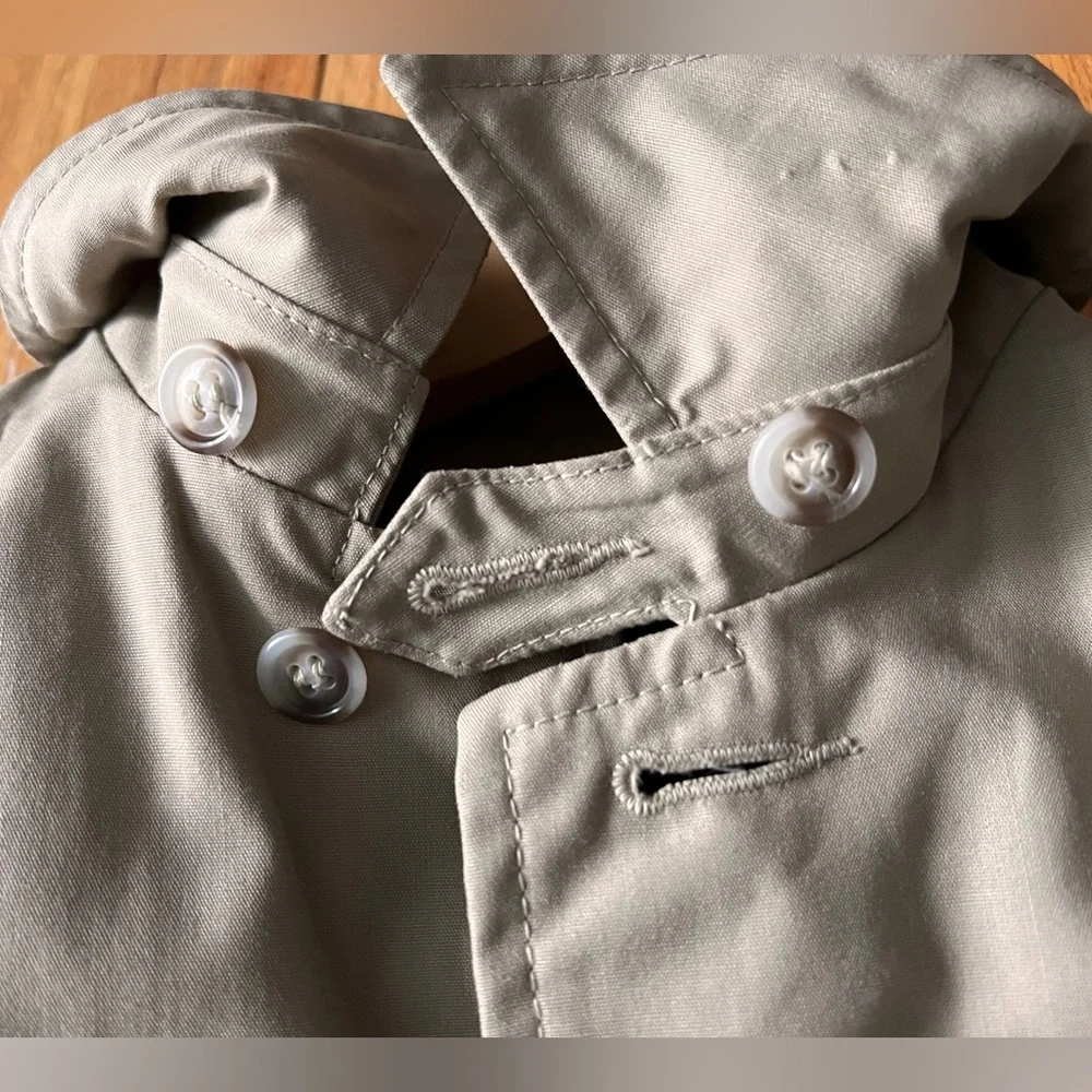 Vintage Sears Trench Coat Boyswear full zip removable Lining Tan Khaki Unisex